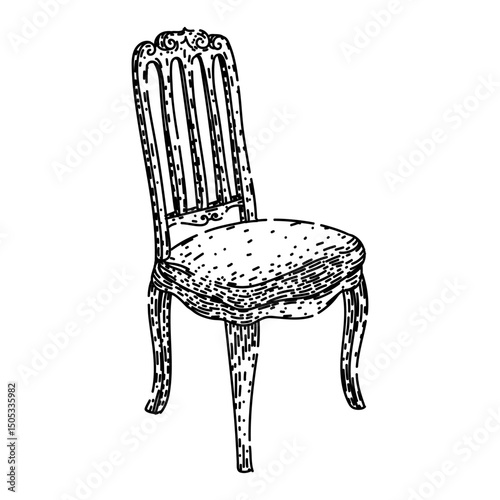 restoration antique chair sketch hand drawn vector