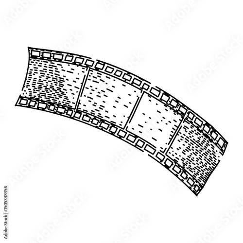movie film reel sketch hand drawn vector