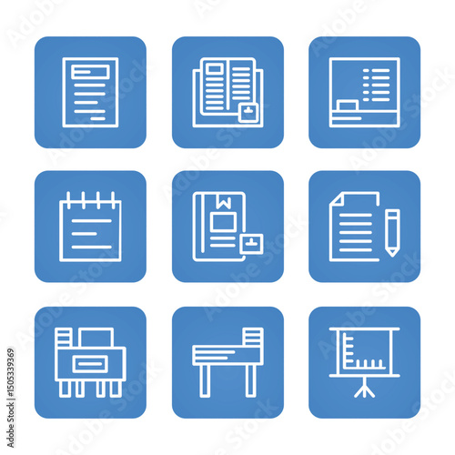 Education icon set collection. Editable stroke. Vector illustration