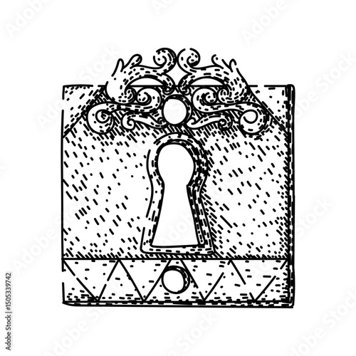 entry keyhole sketch hand drawn vector