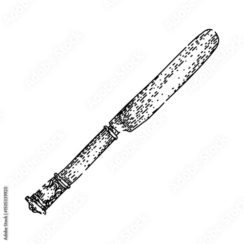 personalized knife engraved silver sketch hand drawn vector