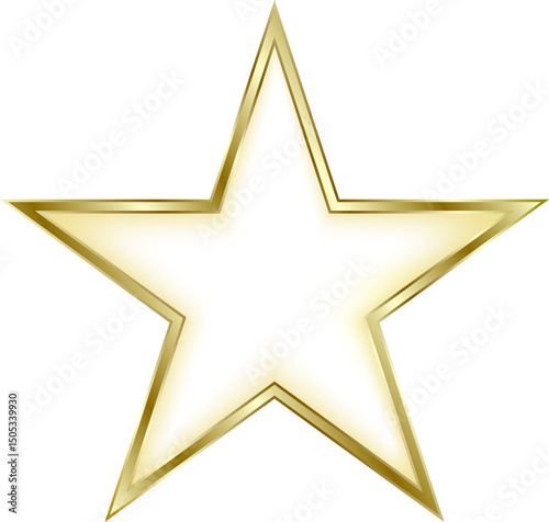 Golden star vector. Silver sparkle luxury design element. Icon of star. New Years decor element.