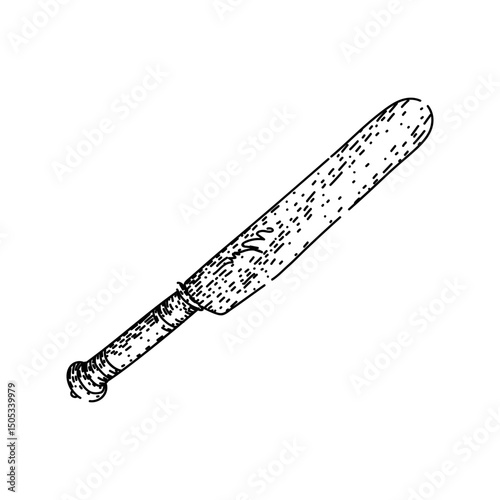 handle knife engraved silver sketch hand drawn vector