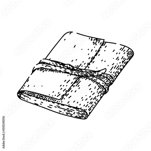 elegant leather bound diary sketch hand drawn vector