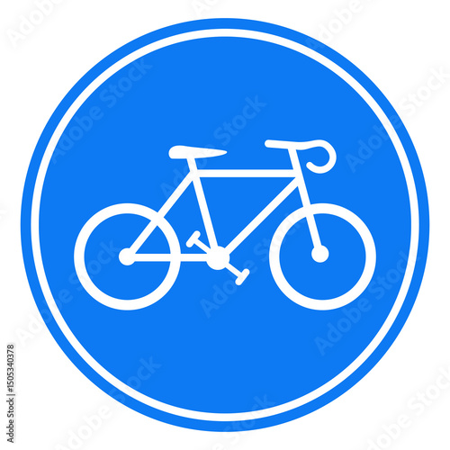 Bicycle sign icon. Bicycle lane road sign. Vector illustration design