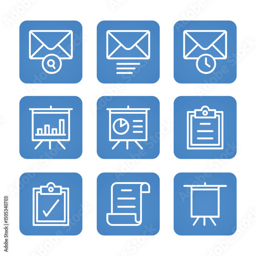 Multimedia icon set collection. Editable stroke. Vector illustration