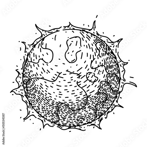 venus planet sketch hand drawn vector