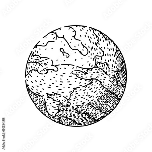 mercury planet sketch hand drawn vector