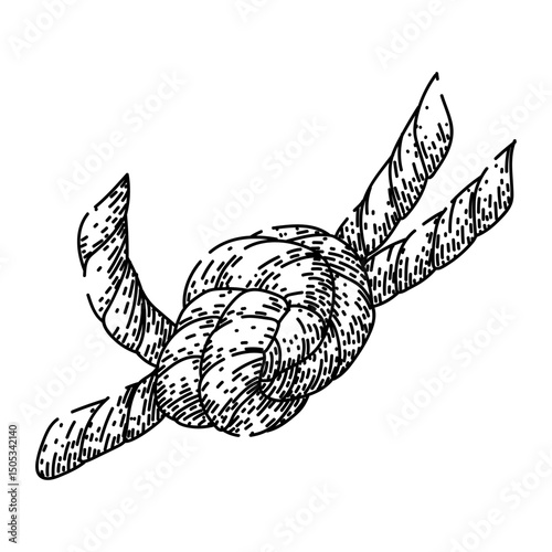 square rope knot sketch hand drawn vector