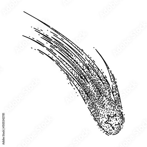 sky shooting star sketch hand drawn vector