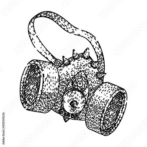 gadget steampunk device sketch hand drawn vector
