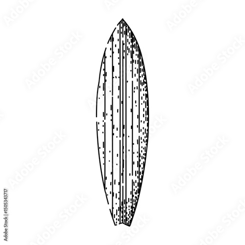 waves surfboard sketch hand drawn vector