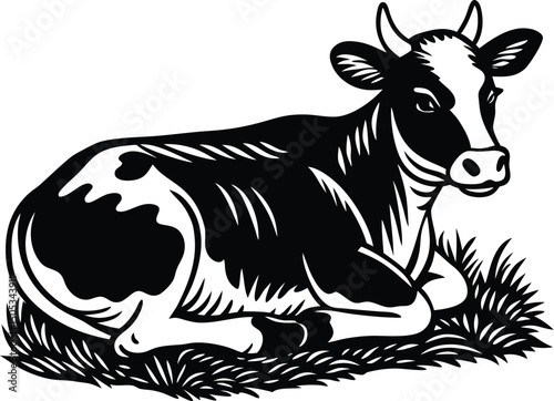 Cow Lying Down in Grass