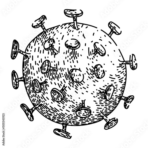 ocean virus sketch hand drawn vector