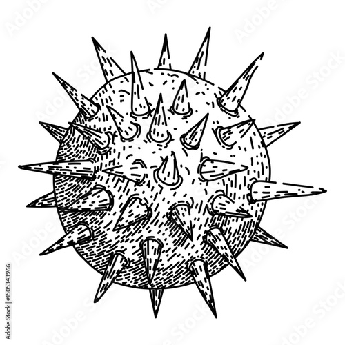 beach virus sketch hand drawn vector