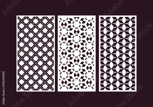 Laser and cnc cutting panels template. Decorative die cut pattern