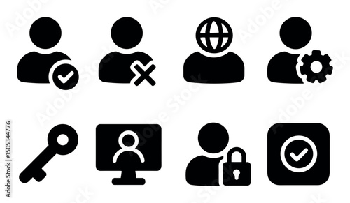 User icons: verification, profile, settings, security, privacy