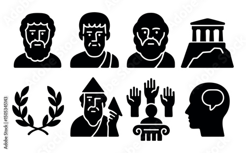 Greek philosophers and symbols: ancient wisdom and culture icons