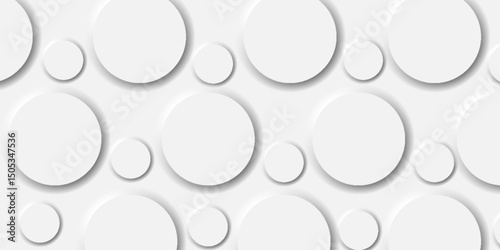 3D Polka dot seamless pattern. Geometric background. Dots, circles and buttons. Can be used for wallpaper, textile, invitation card, wrapping, vector, etc.