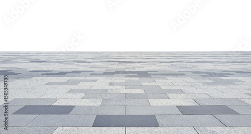 Fototapeta Naklejka Na Ścianę i Meble -  Empty modern city square pavement with transparent background