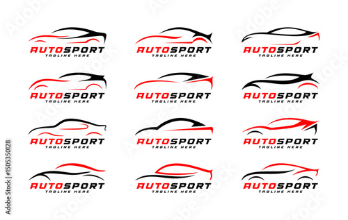 autosport line art car logo collection