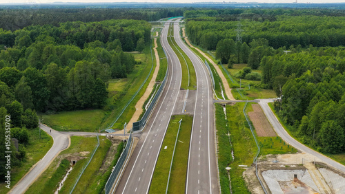 Cuadro en lienzo Budowa drogi krajowej S1, Brzeszcze Jawiszowice na śląsku.