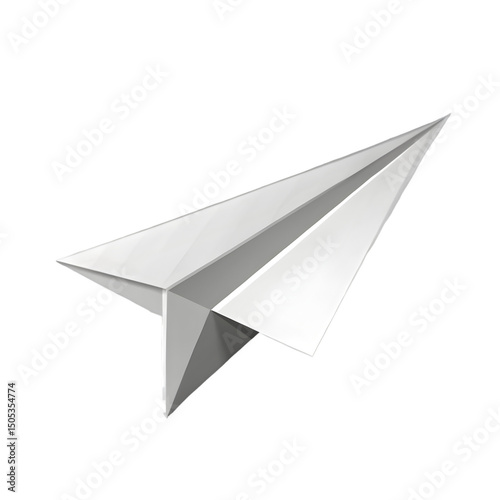 Paper plane PNG icon isolated with transparent background