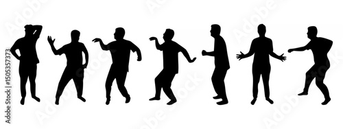 Silhouettes of man dancing an...