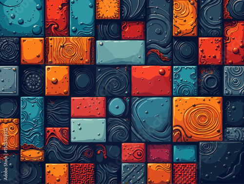 an abstract background with a variety of different colors and textures