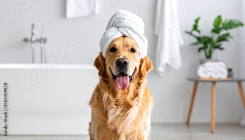 Golden Retriever Bath Towel Dog.