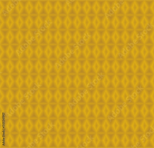An intricate golden pattern resembling interlocked diamonds and prisms. The luminous texture radiates warmth and complexity, creating a seamless, hypnotic design that draws the eye into its glowing