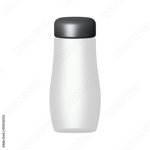 Blank white plastic cosmetic container set for beauty product packaging