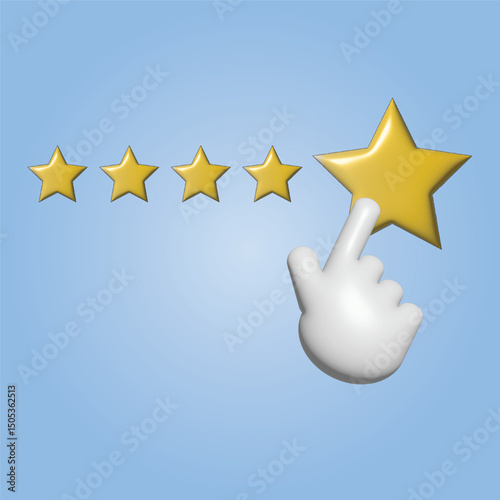 Stars and stripes on a blue background, a golden star icon symbolizing quality and success