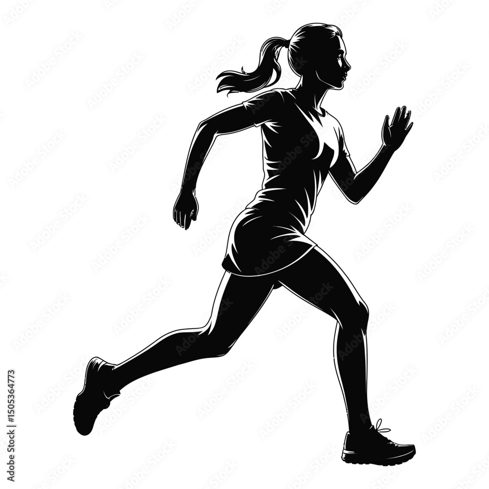 Obraz premium Runner in Sprinting Pose.