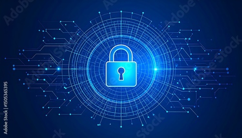 Cyber Security Padlock Network.
