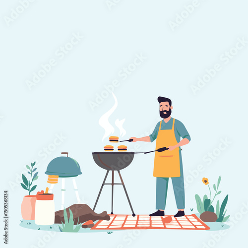 man on barbecue