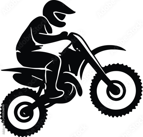 Motocross rider vector black silhouette cricut design for T-Shirt