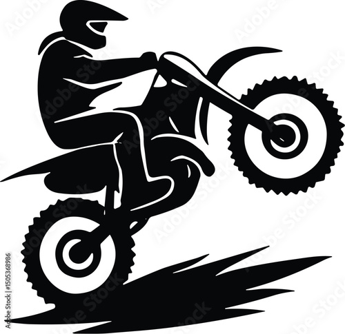 Motocross rider vector black silhouette cricut design for T-Shirt