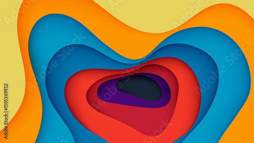 Abstract papercut background colorful wavy shape cutout design vector