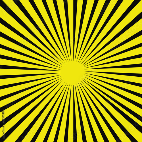 Yellow black sunburst pattern vector