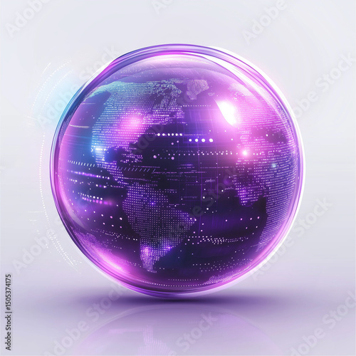  a neon purple sphere 