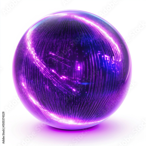  a neon purple sphere 