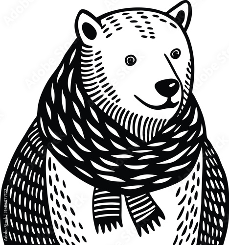 Polar Bear With Scarf