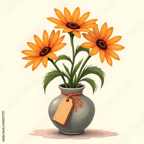 Sun-kissed Summer Daisies: A Hand-painted Greeting Card