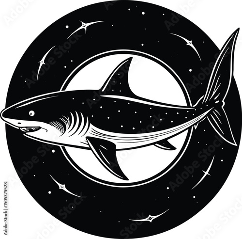 Shark Circling From Top View