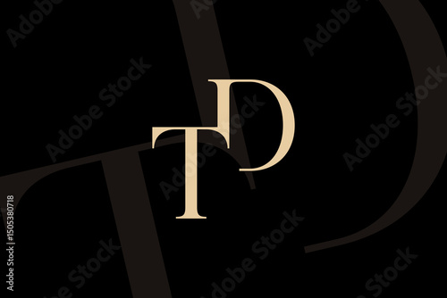 DT or TD letter logo icon design. Classic style luxury initials monogram.