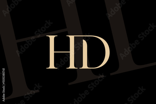 HD or DH letter logo icon design. Classic style luxury initials monogram.