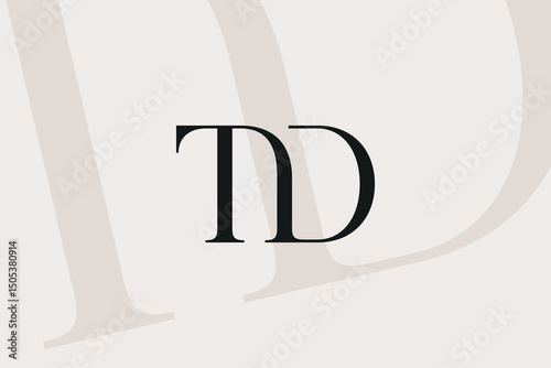 TD or DT letter logo icon design. Classic style luxury initials monogram.