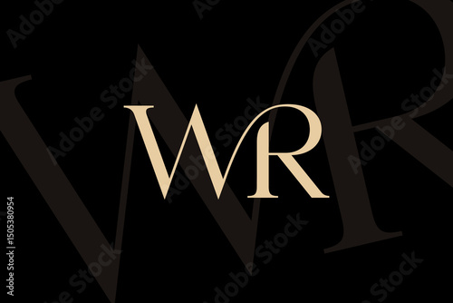 WR or RW letter logo icon design. Classic style luxury initials monogram.