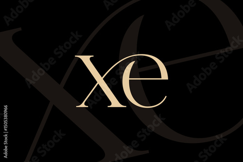 XE or EX letter logo icon design. Classic style luxury initials monogram.